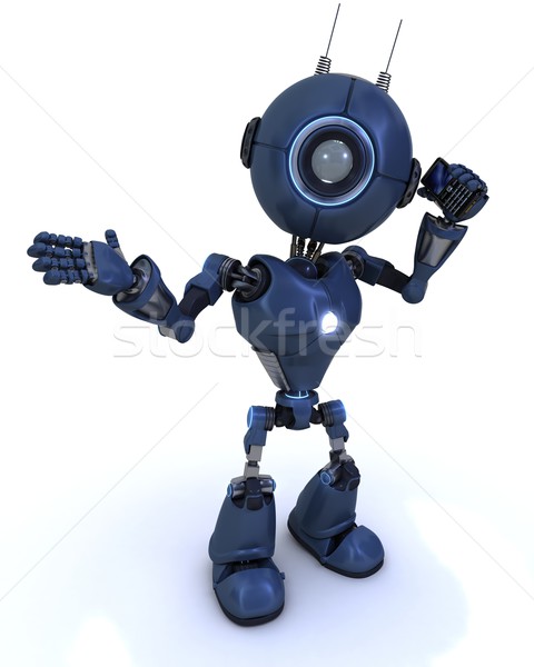 Android cep telefonu 3d render teknoloji hareketli robot Stok fotoğraf © kjpargeter