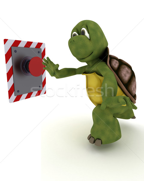 Tortoise pushing a button Stock photo © kjpargeter