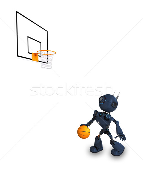 Stock photo: Android Basketball Player