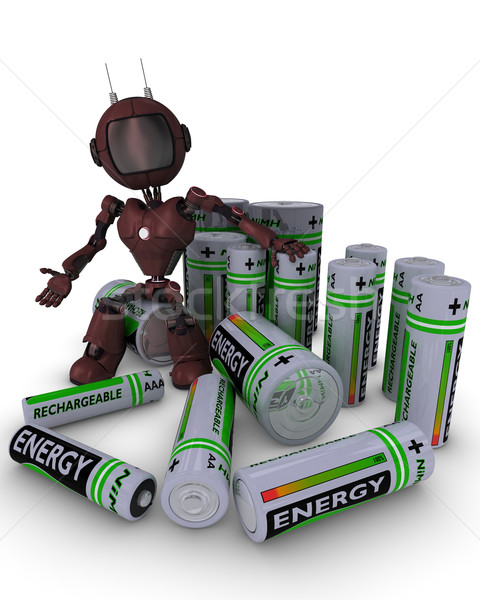 Android rendu 3d homme énergie pouvoir [[stock_photo]] © kjpargeter