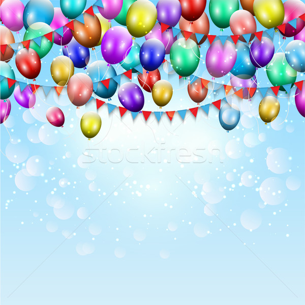 Balloons and bunting background Stock photo © kjpargeter