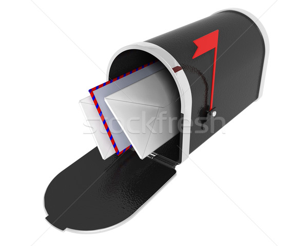 Stock foto: Briefkasten · Briefe · 3d · render · Feld · Mail · Mailbox