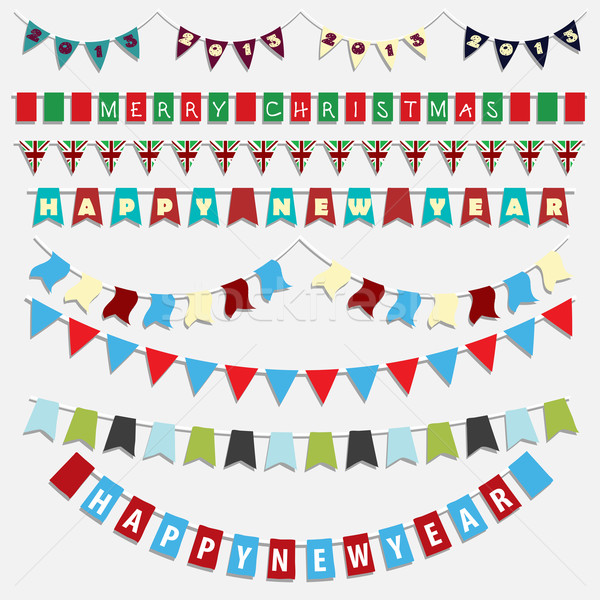 Christmas and New Year bunting Stock photo © kjpargeter