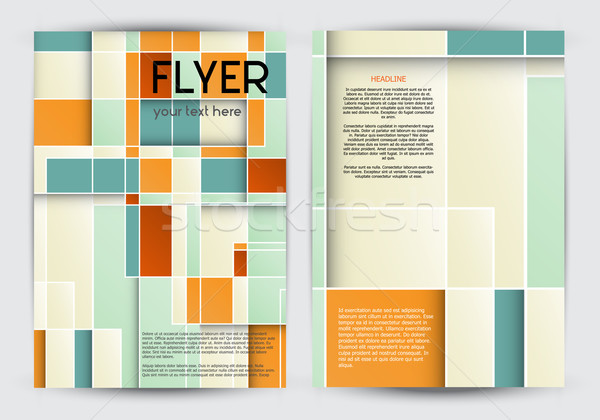 Flyer Vorlage Design Design-Vorlage Double abstrakten Stock foto © kjpargeter