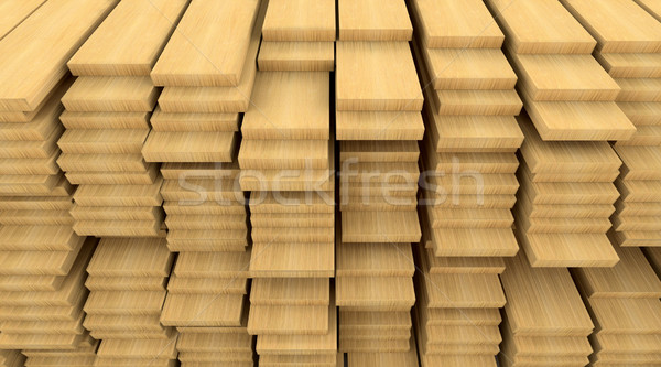 Stockfoto: Bouwmaterialen · hout · 3d · render · houten · bouw