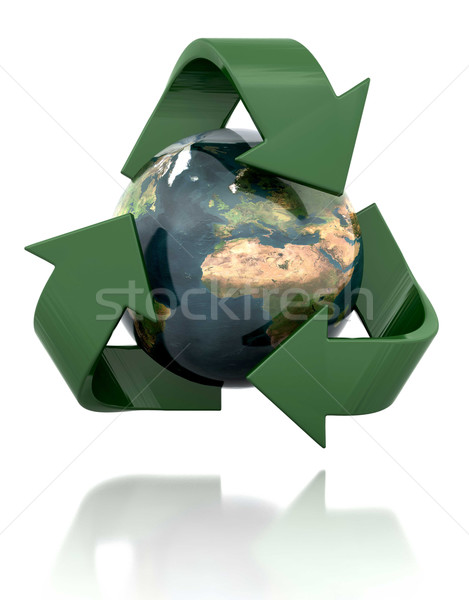 Zdjęcia stock: Recyklingu · świecie · ikona · świat · recyklingu