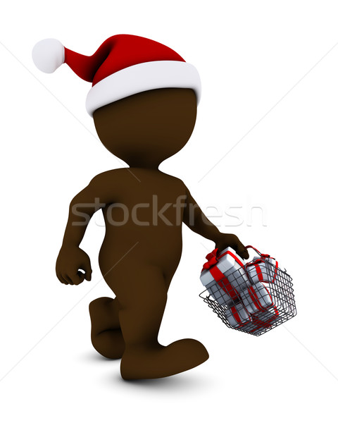 Morph Man with shopping basket Stock photo © kjpargeter