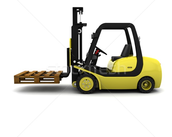 Yellow Fork Lift Truck Isolated on White Stock photo © kjpargeter