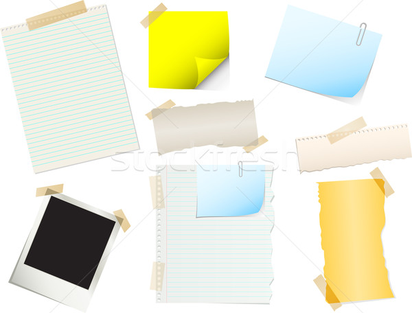 Papírok matricák hasznos darabok papír absztrakt Stock fotó © kjpargeter