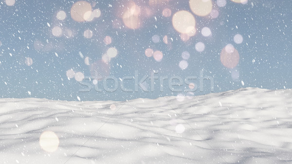 Stockfoto: 3D · grond · 3d · render · landschap · hemel · sneeuw