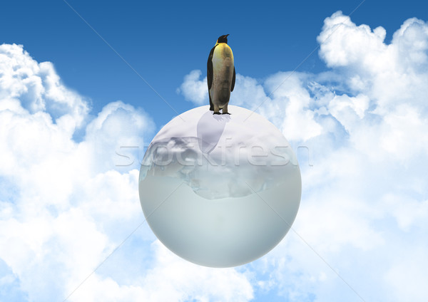 3D pingouin glaciale monde rendu 3d bleu Photo stock © kjpargeter