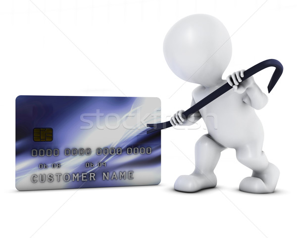 3D 男 クレジットカード 盗難 3dのレンダリング ストックフォト © kjpargeter