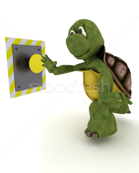 Tortoise pushing a button Stock photo © kjpargeter