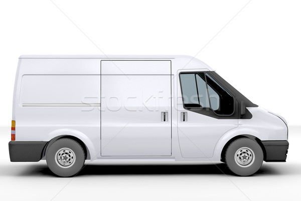 Blanche van rendu 3d affaires camion industrie [[stock_photo]] © kjpargeter