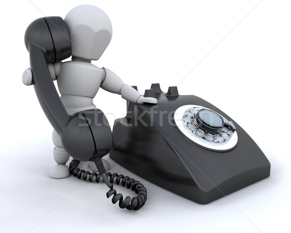 Telefon einer sprechen Retro Telefon Mann Stock foto © kjpargeter