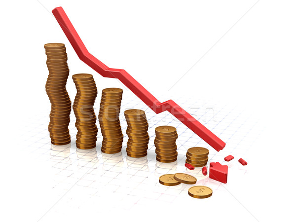 Objętych 3d wykres arrow finansowych Zdjęcia stock © kjpargeter