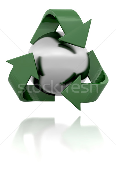 Zdjęcia stock: 3D · recyklingu · symbol · odizolowany · biały · charakter