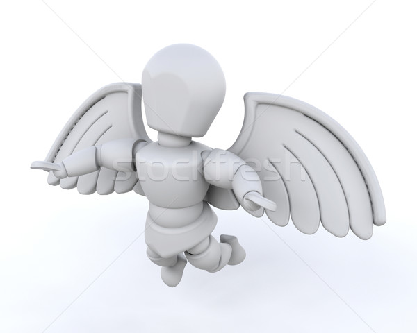 Rendu 3d homme ailes isolé blanche liberté [[stock_photo]] © kjpargeter