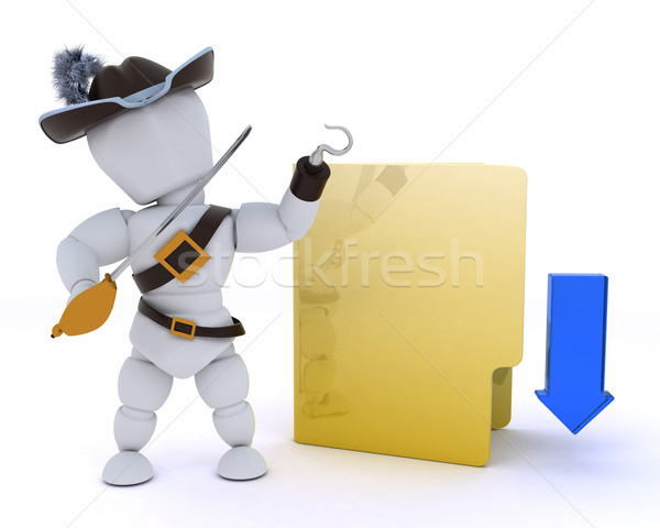 pirate depicting illegal downloads Stock photo © kjpargeter