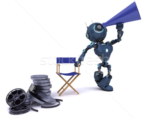 Android in directors chair with megaphone  Stock photo © kjpargeter