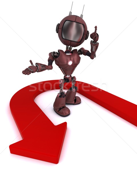 Android with u turn arrow Stock photo © kjpargeter