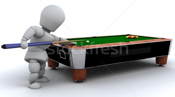 Mann spielen Pool 3d render Stock foto © kjpargeter