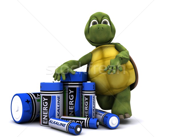 tortoise with batteries Stock photo © kjpargeter