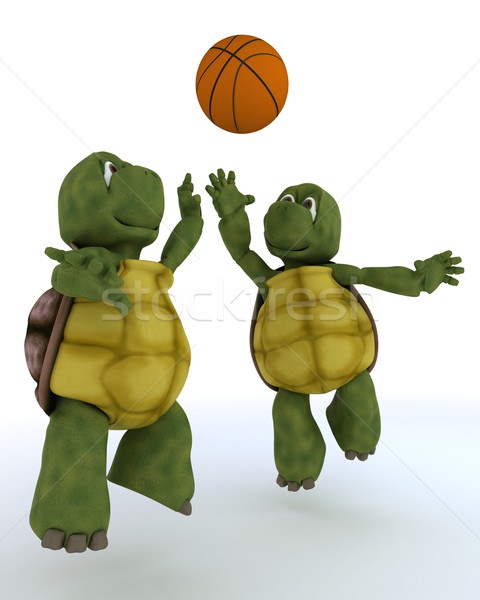 tortoises playing basket ball Stock photo © kjpargeter