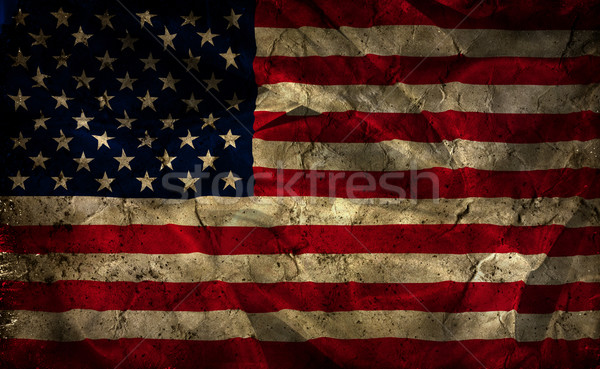 Grunge American flag background Stock photo © kjpargeter