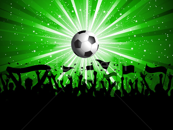 Piłka nożna tłum banery flagi kobieta Zdjęcia stock © kjpargeter