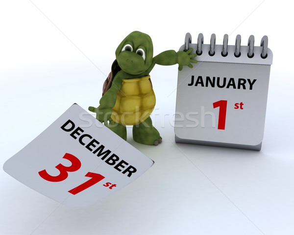 черепаха календаря 3d визуализации океана оболочки дневнике Сток-фото © kjpargeter