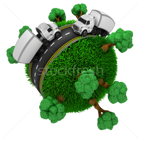 Road around a grassy globe Stock photo © kjpargeter