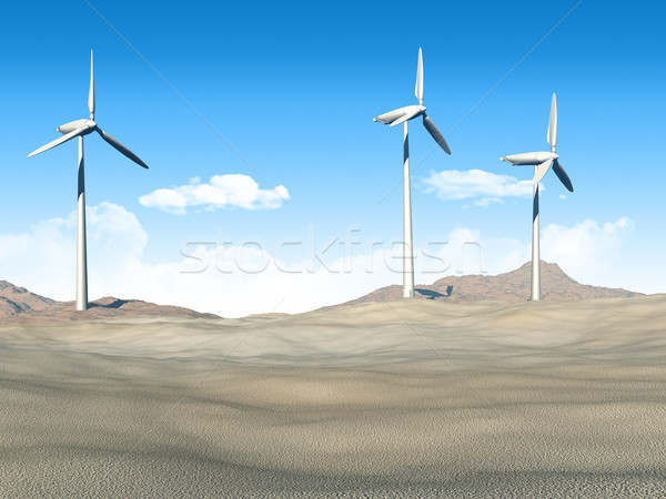 Deserto rendering 3d scena cielo panorama Foto d'archivio © kjpargeter