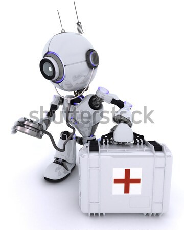 robot with first aid kit Stock photo © kjpargeter