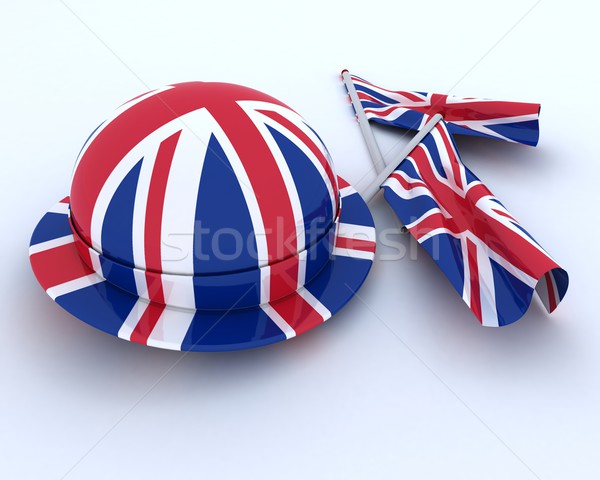 Stockfoto: Union · jack · hoed · vlag · 3d · render · vakantie · viering