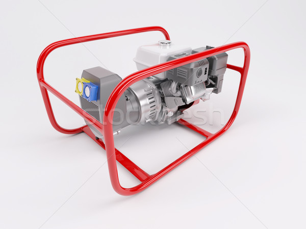 Benzin generátor 3d render ipari elektromosság elektromos Stock fotó © kjpargeter