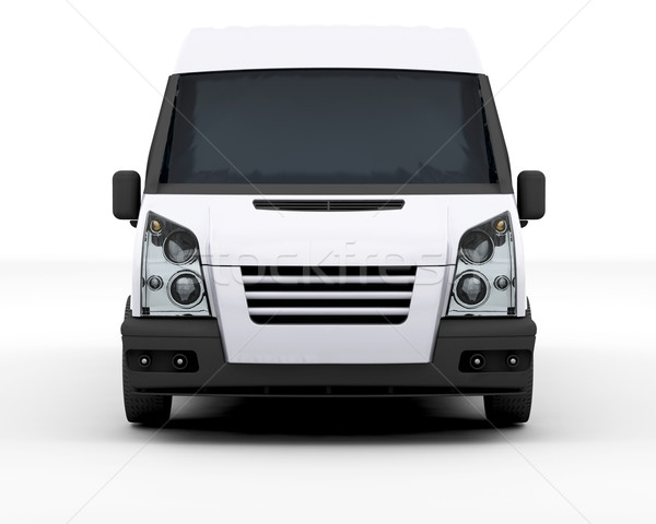 Stockfoto: Witte · van · 3d · render · business · vrachtwagen · industrie