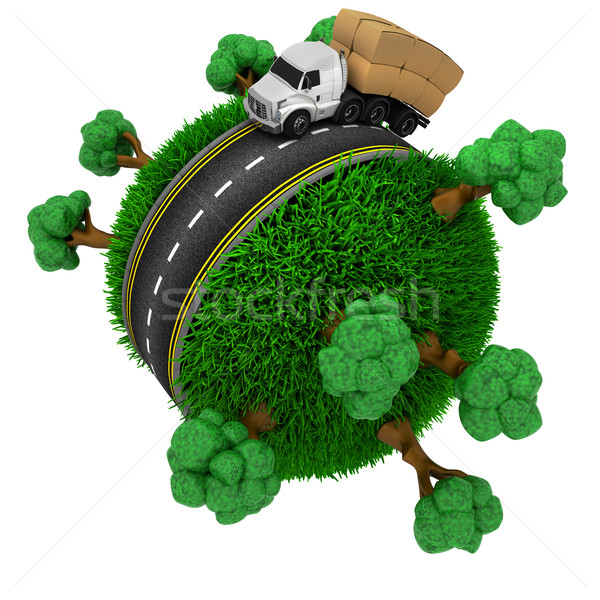 Road around a grassy globe Stock photo © kjpargeter