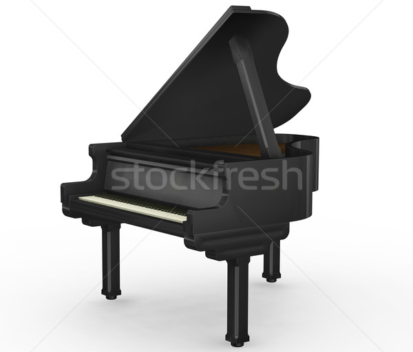 Kuyruklu piyano 3d render soyut piyano kavram 3D Stok fotoğraf © kjpargeter