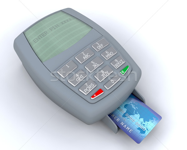 ストックフォト: クレジットカード · マシン · 3dのレンダリング · ビジネス · お金 · 技術