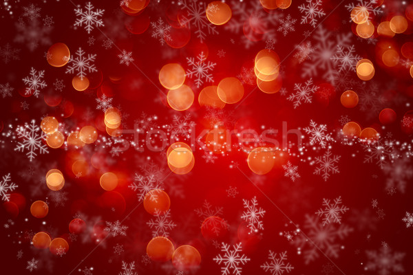 Christmas background with snowflake design and bokeh lights Stock photo © kjpargeter