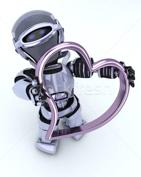 Robot serca urok 3d miłości człowiek Zdjęcia stock © kjpargeter