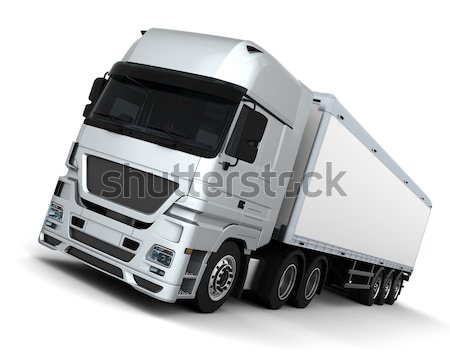 Stock foto: Fracht · Lieferung · Fahrzeug · 3d · render · LKW · Reise