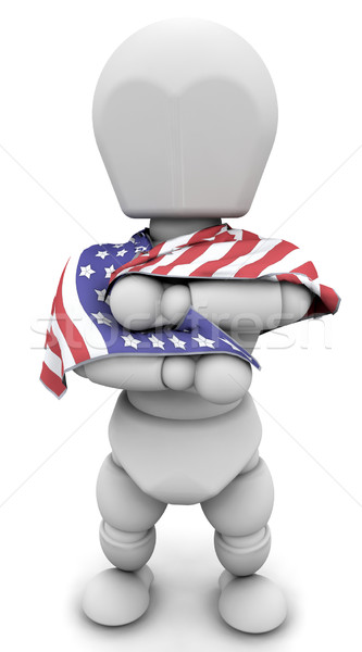 man with american flag Stock photo © kjpargeter