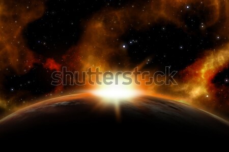 Stock photo: 3D space background