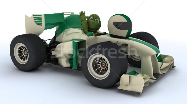 tortoise with racing car Stock photo © kjpargeter