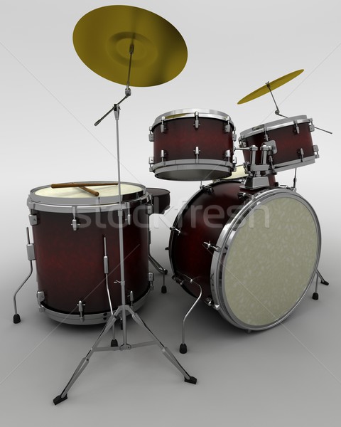 Man spelen drums 3d render concert trommel Stockfoto © kjpargeter