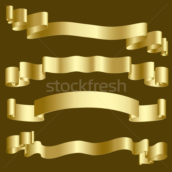 Gold ribbons and banners Stock photo © kjpargeter