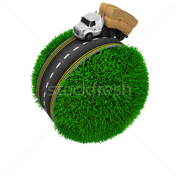 Road around a grassy globe Stock photo © kjpargeter