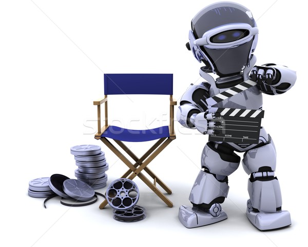 ロボット 映画 3dのレンダリング 映画 将来 ボード ストックフォト © kjpargeter